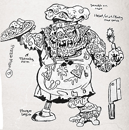 a much goopier, more-pizza-y version of the character